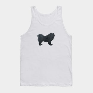 Samoyed Dog Black Silhouette Art Tank Top